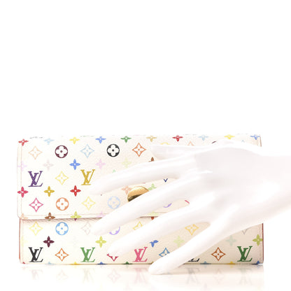 Louis Vuitton Monogram Multicolor Sarah Wallet White Orange 2 of 6