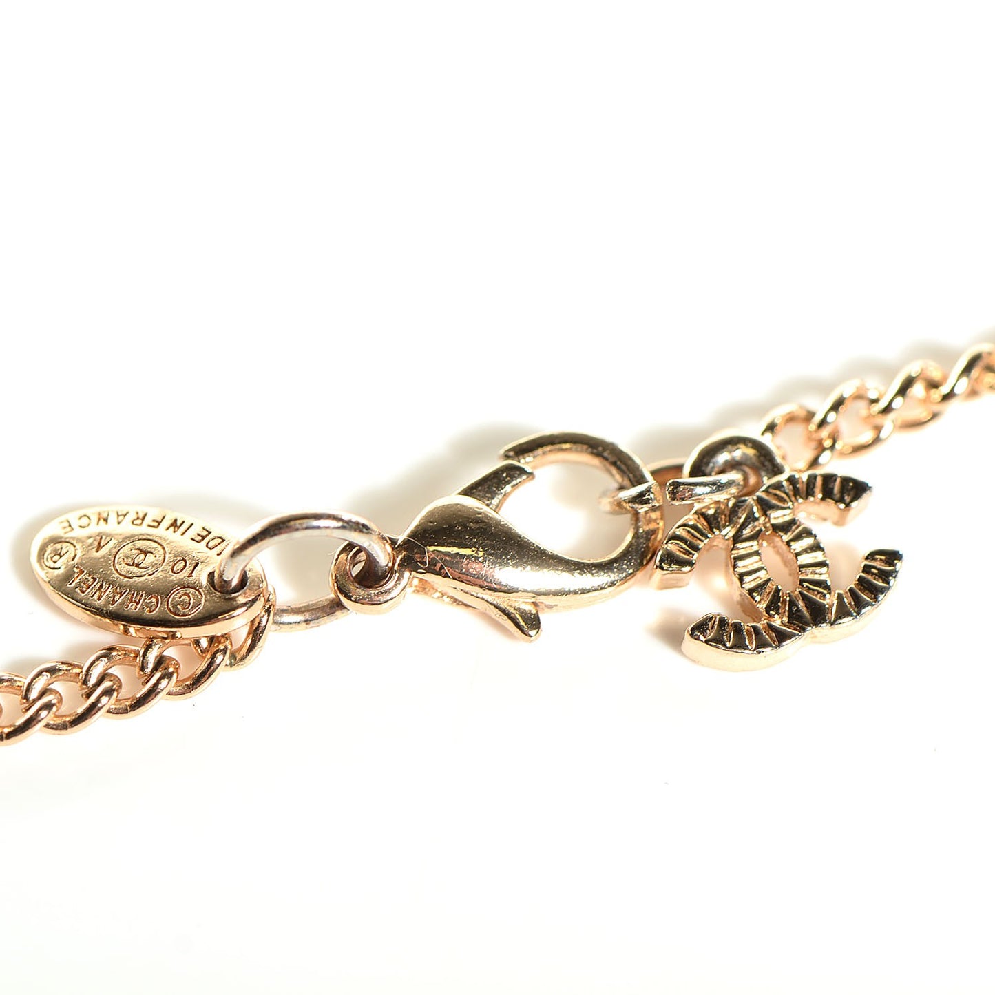 Enamel CC Camellia Necklace Gold
