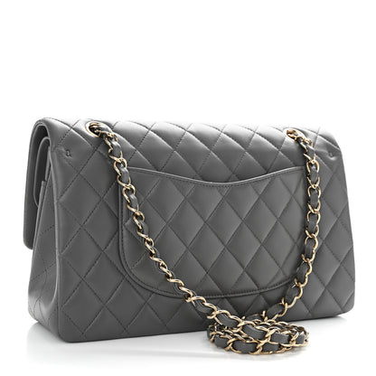 Chanel Lambskin Quilted Medium Double Flap Dark Grey 2 of 10