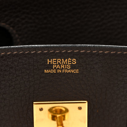 Hermes Taurillon Clemence Birkin 30 Chocolate 6 of 20