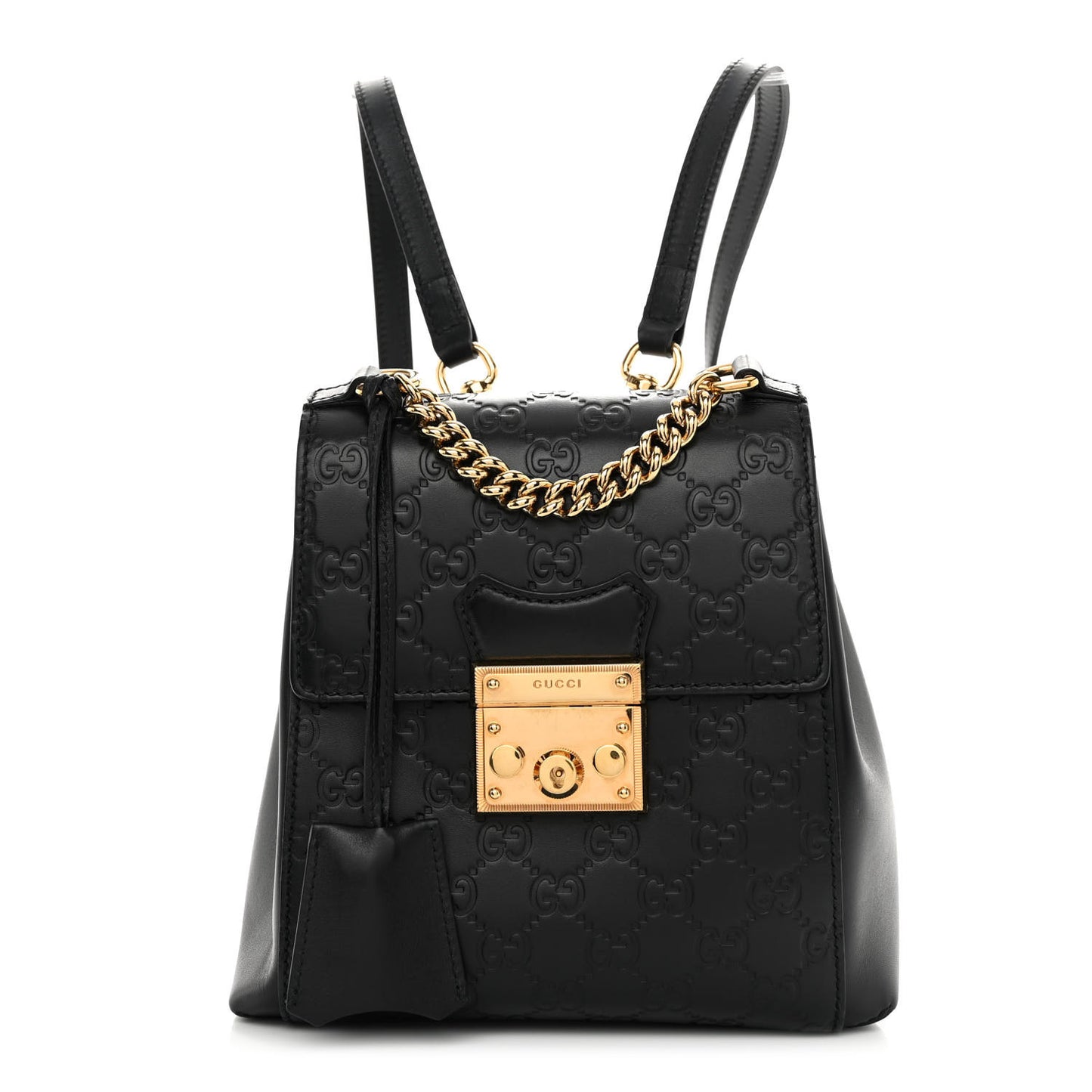 Guccissima Signature Padlock Backpack Black