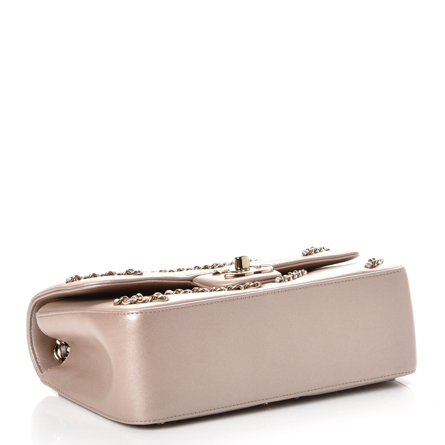 Chanel Metallic Lambskin Small CC Chained Flap Light Gold 5 of 8