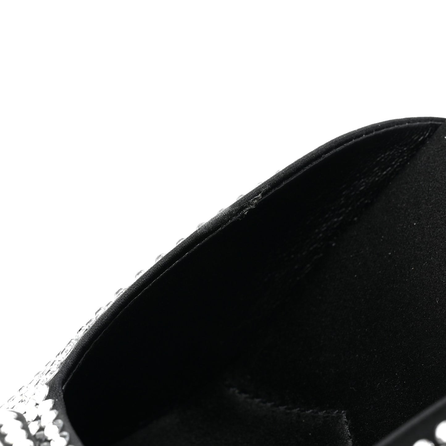 Satin Crystal Logo 65mm Slide Sandals 37 Cristal