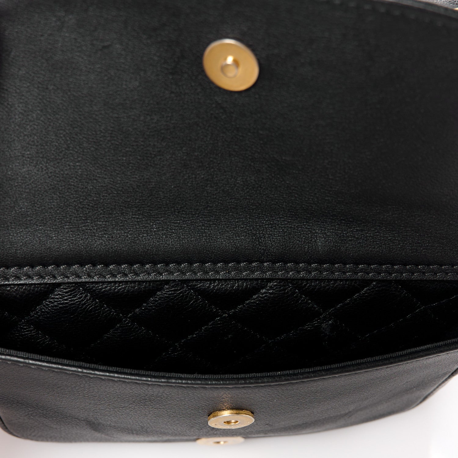 Chanel Grained Calfskin Quilted Messenger Flap Black 11 of 12