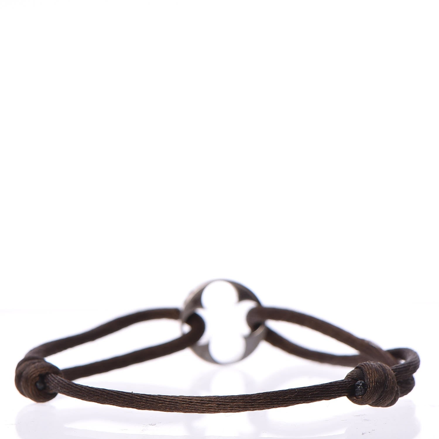 Louis Vuitton 18K White Gold Empreinte Cord Bracelet Brown 3 of 6