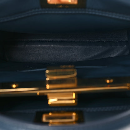 Fendi Nappa Lace Up Mini Peekaboo Iconic Satchel Cobalto 5 of 9
