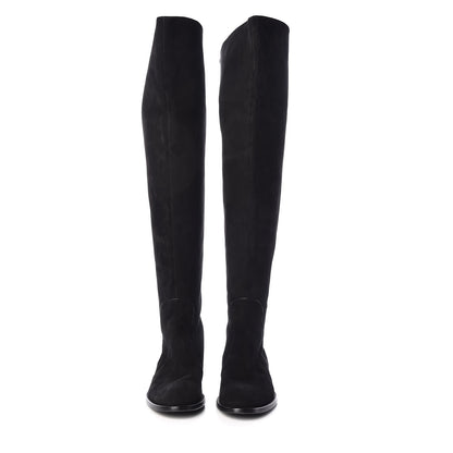 Louis Vuitton Suede Skyline Thigh High Flat Boots 39 Black 2 of 7