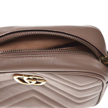 Gucci Calfskin Matelasse Mini GG Marmont Chain Shoulder Bag Nude 8 of 9