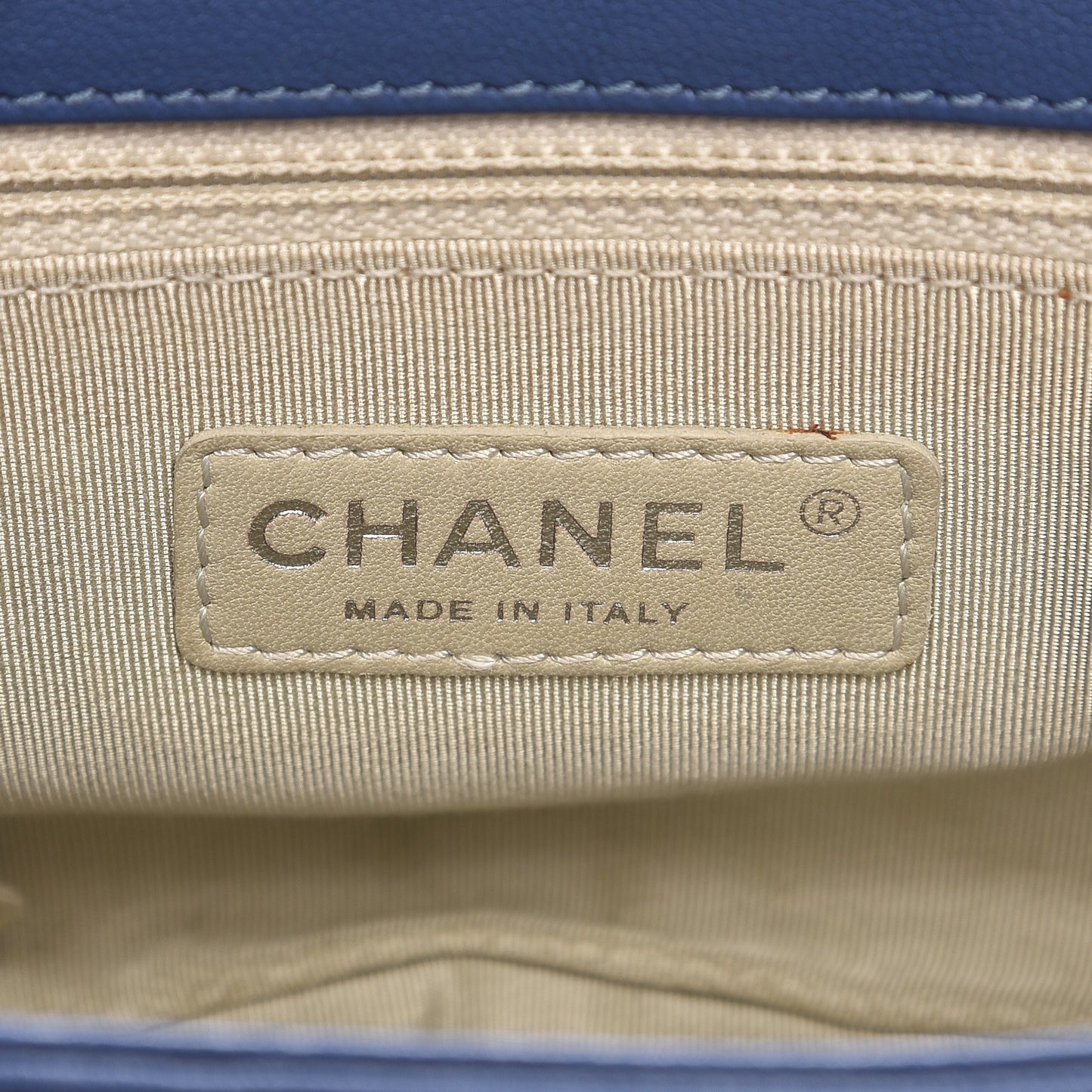 Washed Lambskin Quilted Mini Chain Around Flap Blue