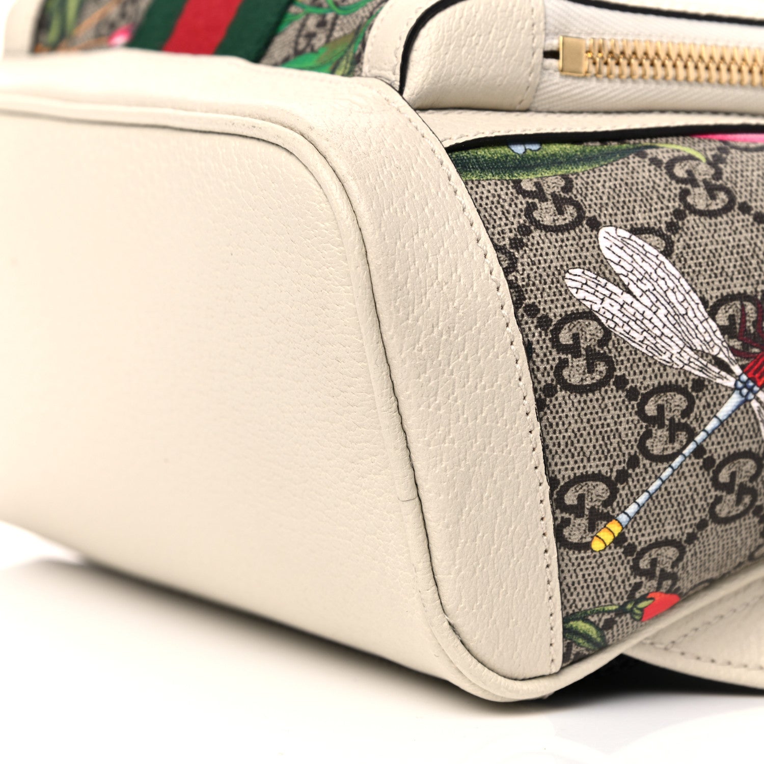 Gucci GG Supreme Monogram Flora Web Small Ophidia Day Backpack White 10 of 10