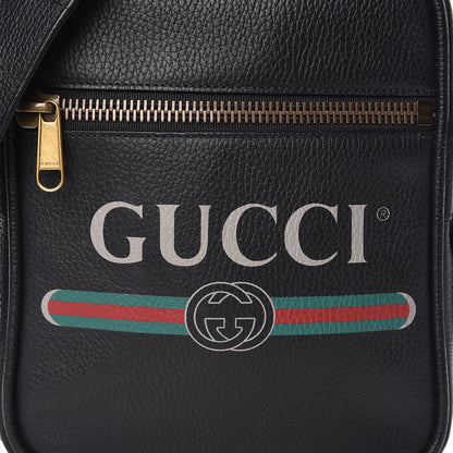 Gucci Grained Calfskin Logo Messenger Bag Black 12 of 12