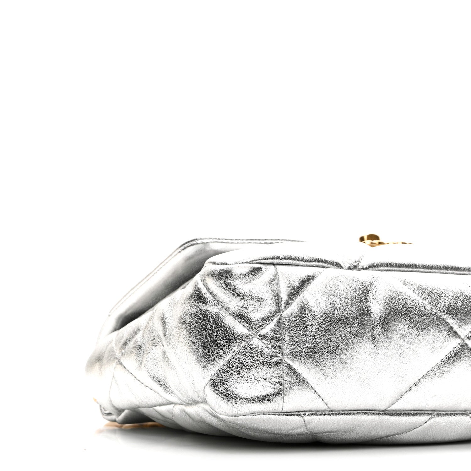 Chanel Metallic Lambskin Quilted Medium Chanel 19 Flap Silver 9 of 10