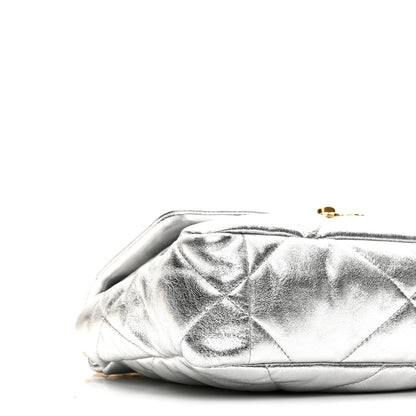Chanel Metallic Lambskin Quilted Medium Chanel 19 Flap Silver 9 of 10