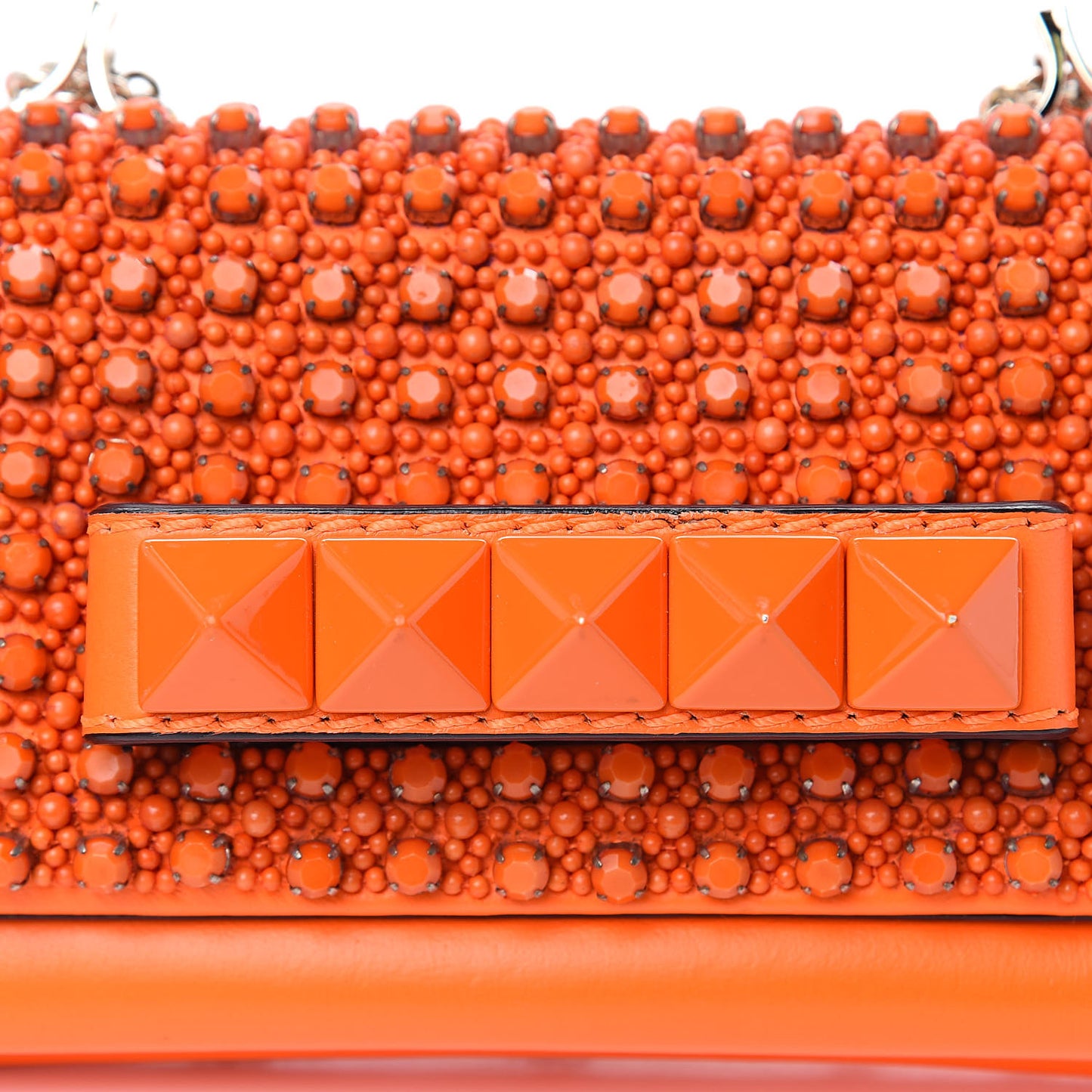 Nappa Studded Va Va Voom Shoulder Bag Orange