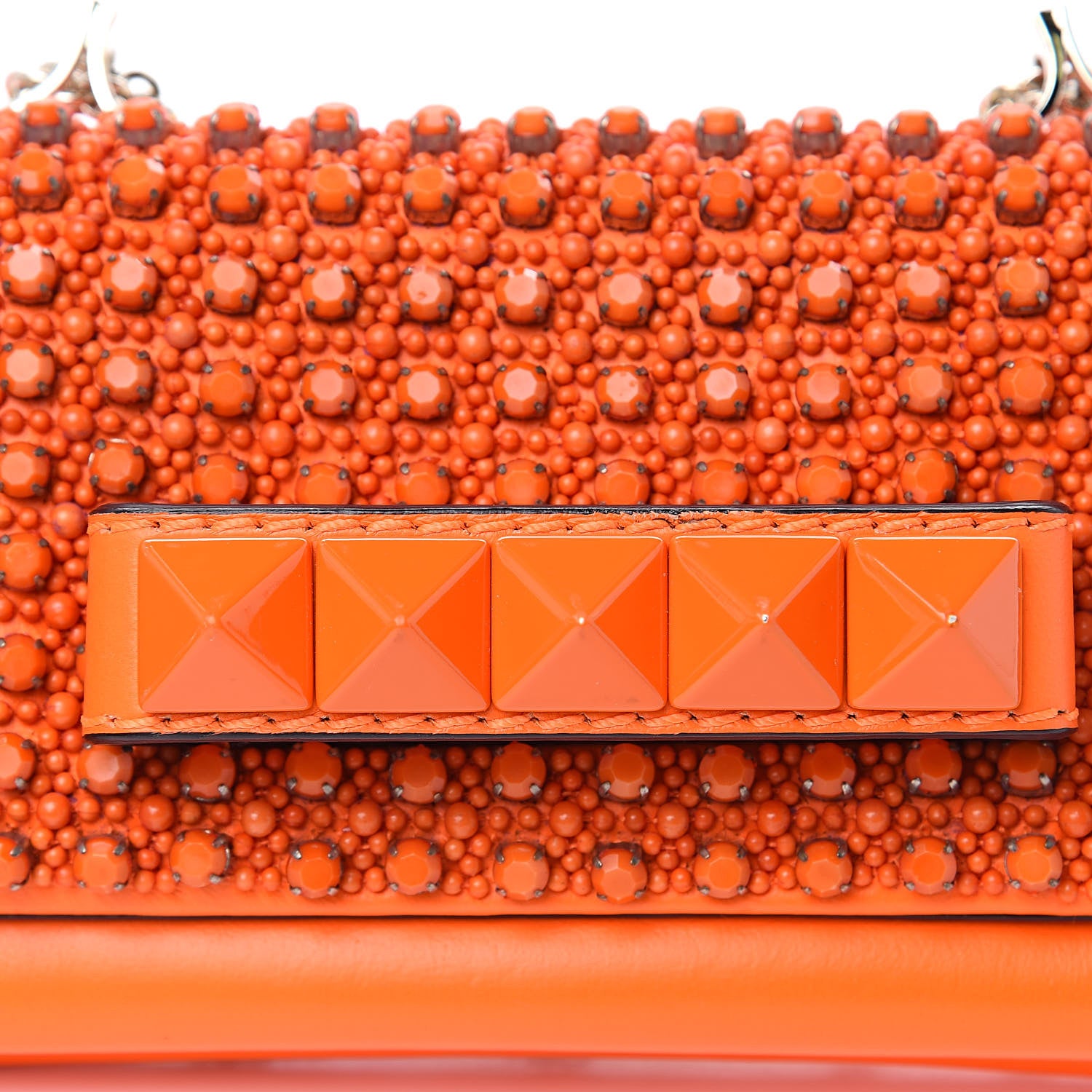 Valentino Garavani Nappa Studded Va Va Voom Shoulder Bag Orange 10 of 13