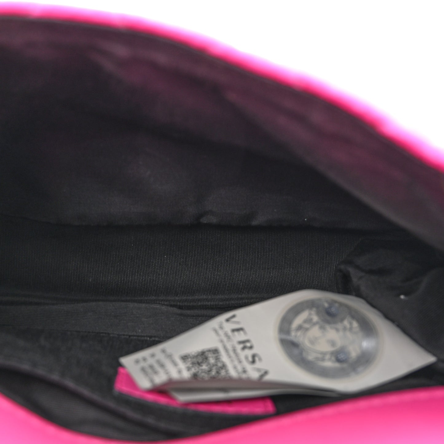 Velvet Quilted Medusa Chain Crossbody Pink