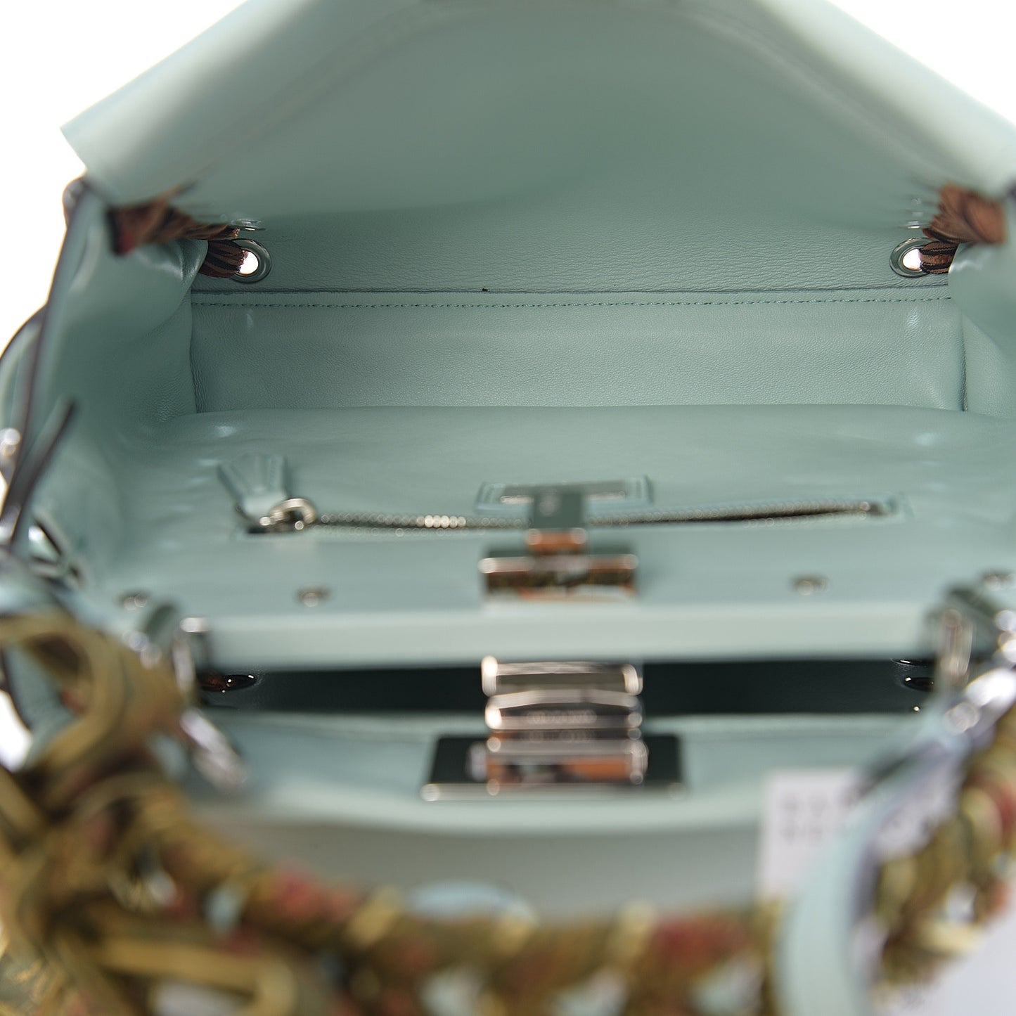 Nappa Ribbon Lace Up Mini Peekaboo Iconic Satchel Fairy Green