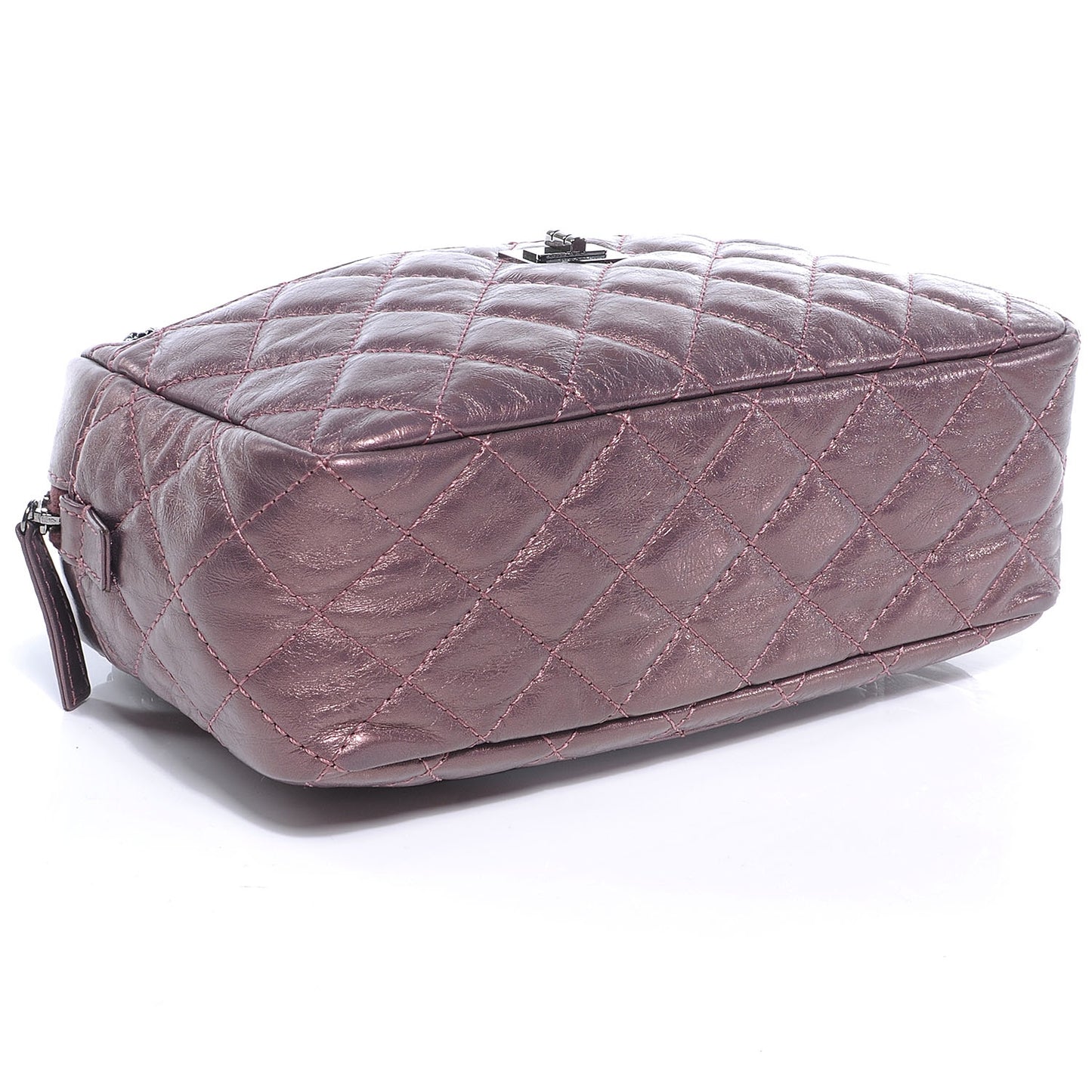 Metallic Aged Calfskin Quilted Medium Reissue Camera Case Pink