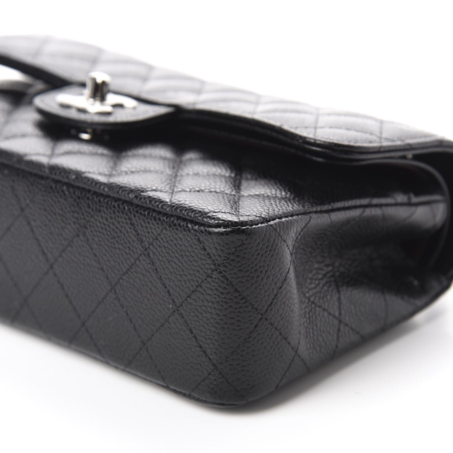 Caviar Quilted Small Double Flap Black