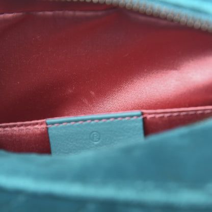 Gucci Velvet Matelasse Small GG Marmont Chain Shoulder Bag Pavone Cyan 14 of 16