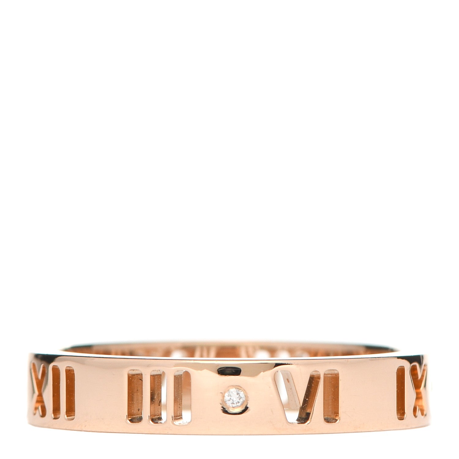 Tiffany 18K Rose Gold Diamond Atlas Pierced Ring 51 5.75 1 of 5