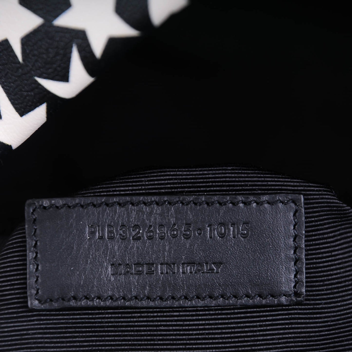 Calfskin Star Print Hunting Backpack Black White
