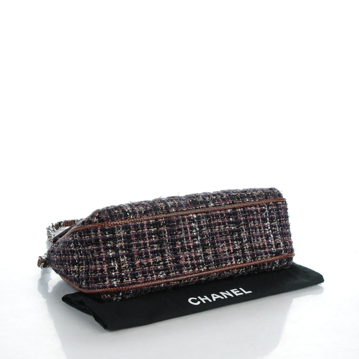 Chanel Tweed Lizard Medium Fantasy Single Flap Brown 4 of 8