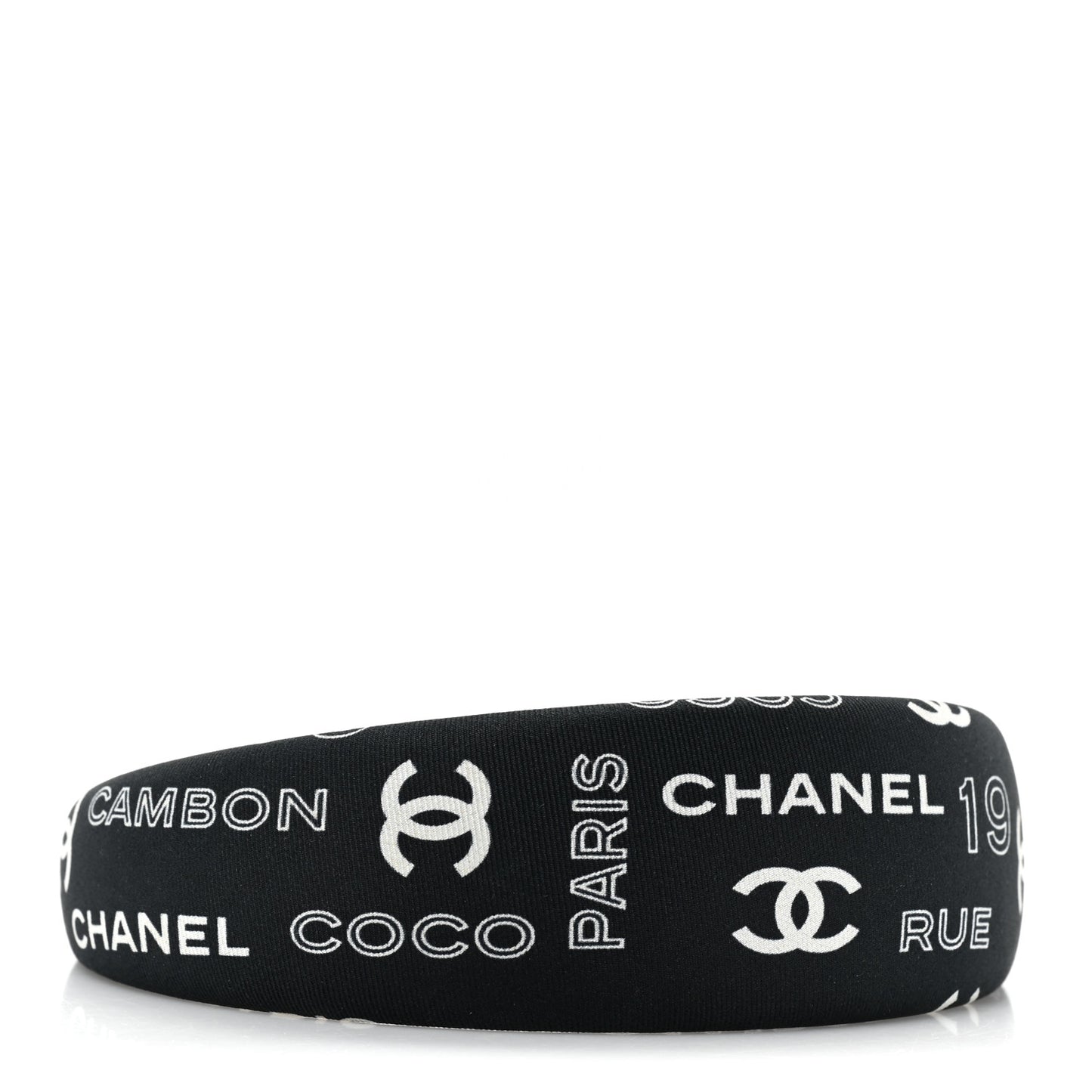Grosgrain CC Headband Black White