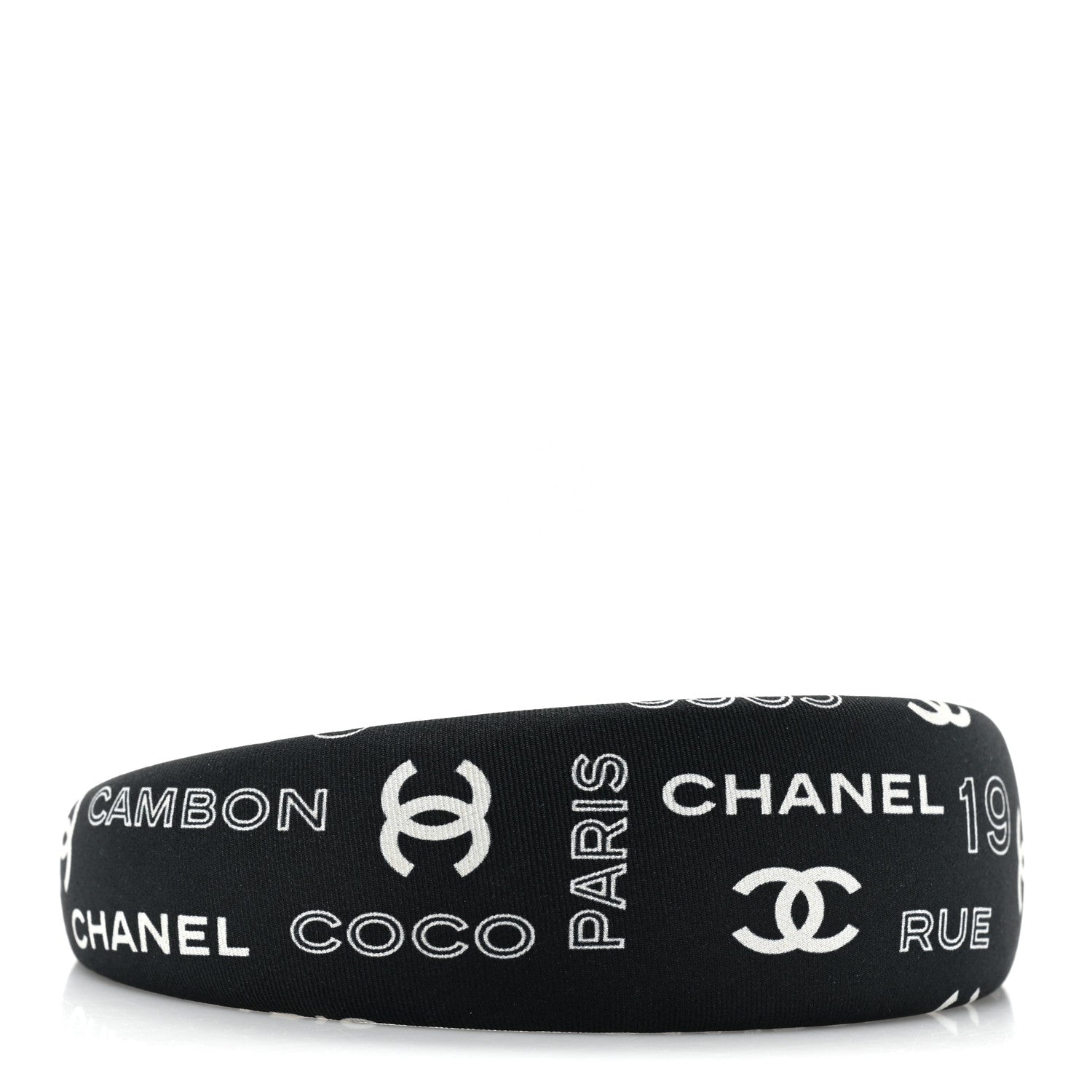 Chanel Grosgrain CC Headband Black White 1 of 5