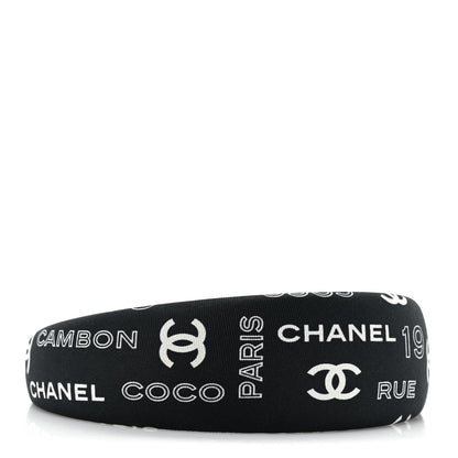 Chanel Grosgrain CC Headband Black White 1 of 5