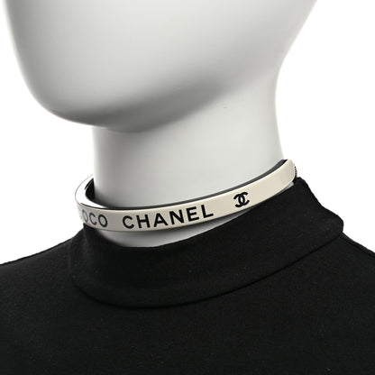 Chanel Resin Logo Choker White Black 2 of 6