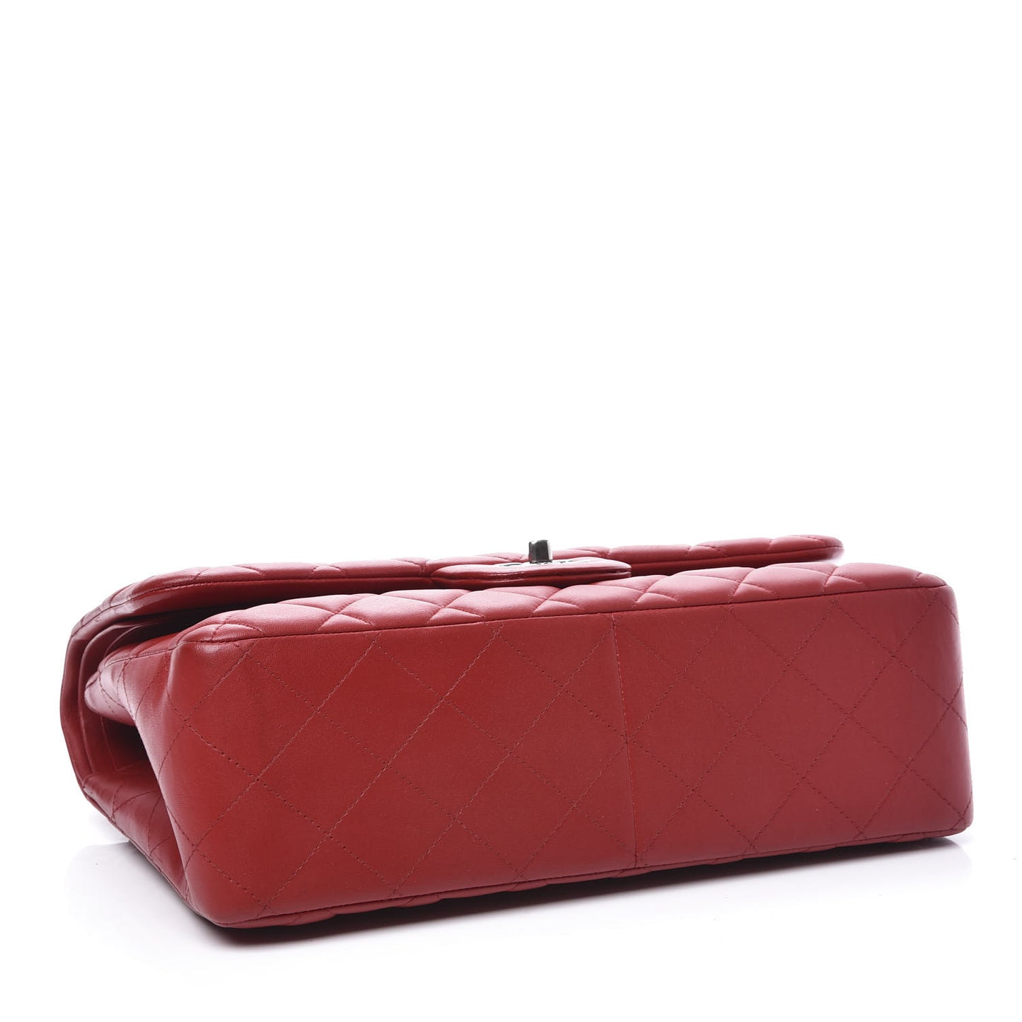 Lambskin Quilted Jumbo Double Flap Red