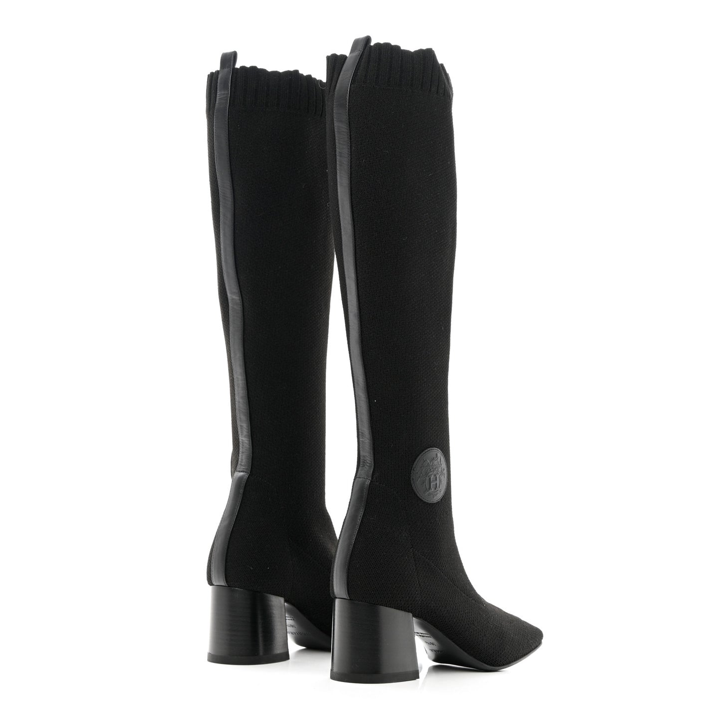 Knit Calfskin Fontaine 60 Boots 36.5 Black