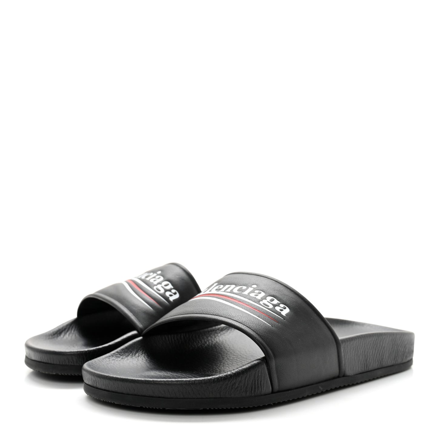 Nappa Political Campaign Logo Womens Pool Slide Sandals 38 Black White Vermillon