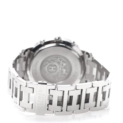 Hermes Stainless Steel 38mm Clipper Chronograph Quartz Watch Black 4 of 6
