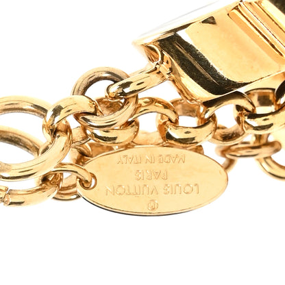 Louis Vuitton Metal Enamel Fleur De Monogram Bag Charm Dore 4 of 4