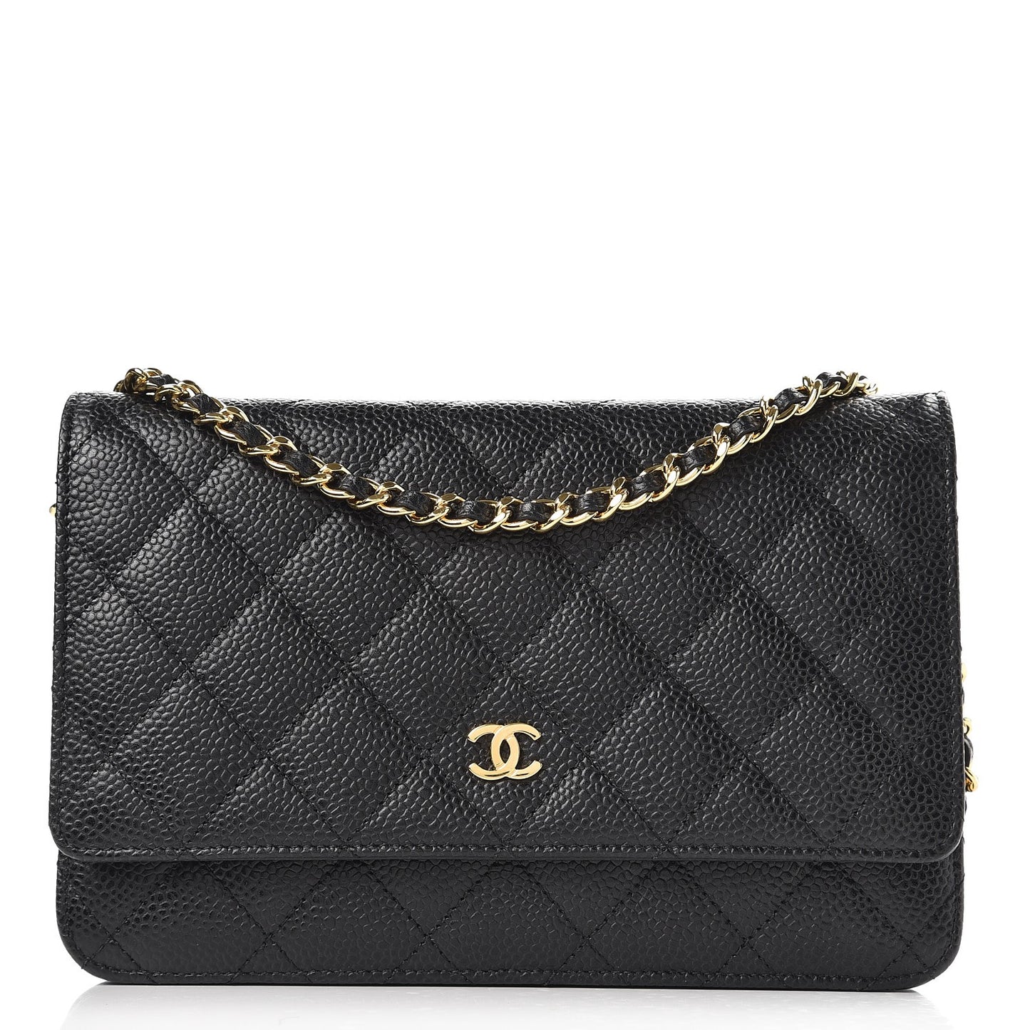 Caviar Quilted Wallet On Chain WOC Black