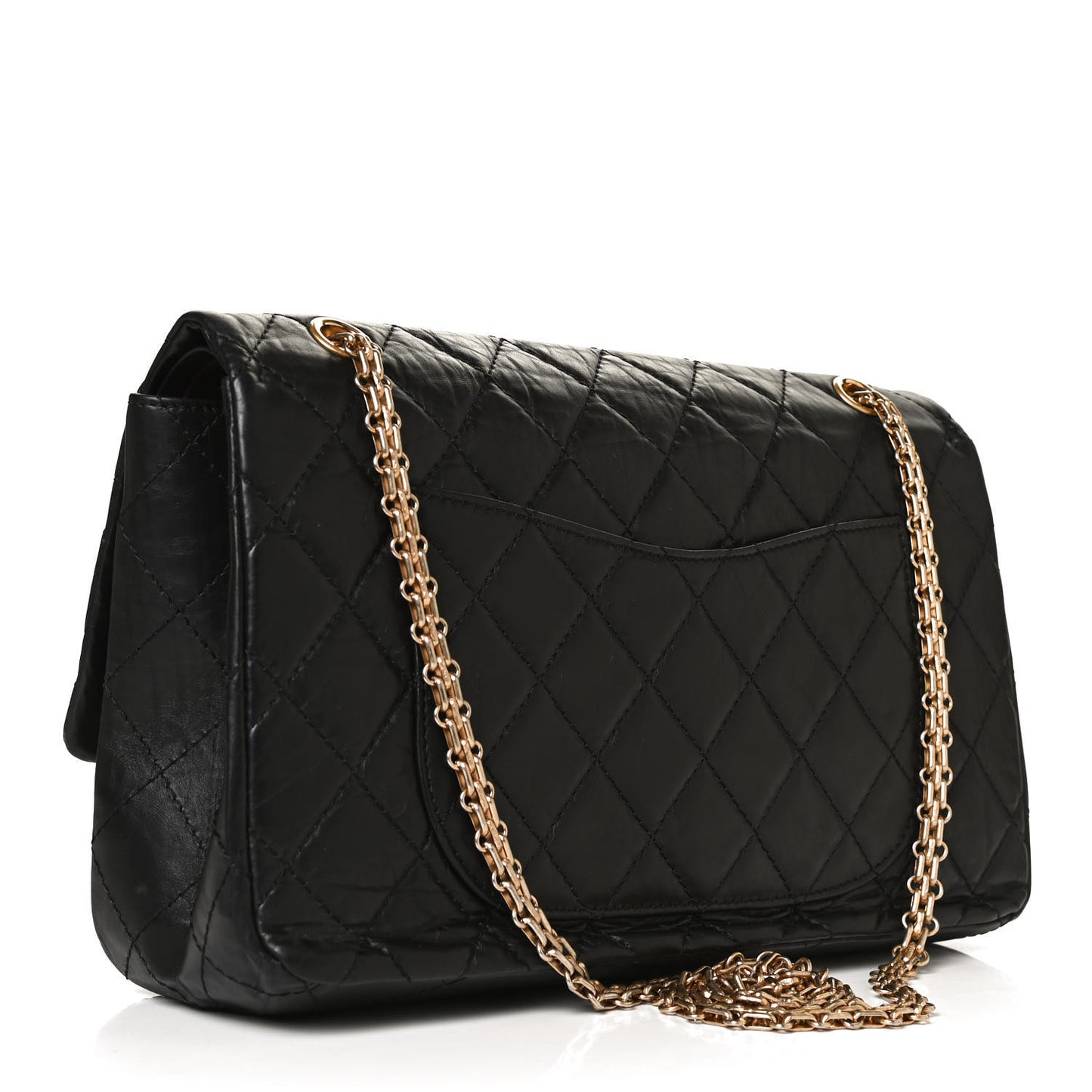Aged Calfskin Quilted 2.55 Reissue 227 Flap Black
