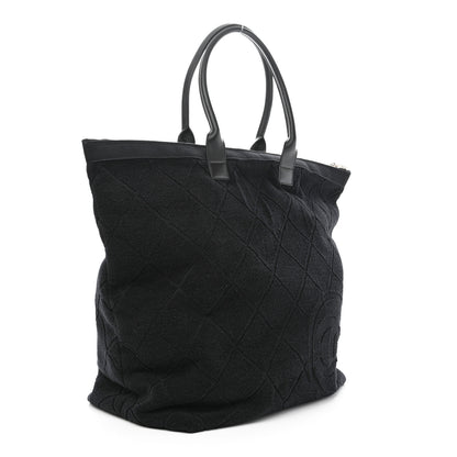 Chanel Terry Cotton CC Beach Tote Set Black 4 of 13