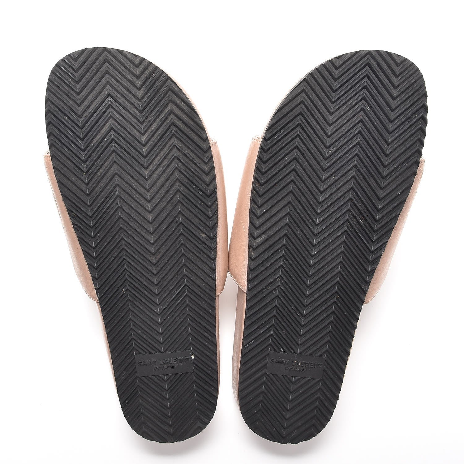 Saint Laurent Lambskin Joan Slide Sandals 38 Nude 7 of 12
