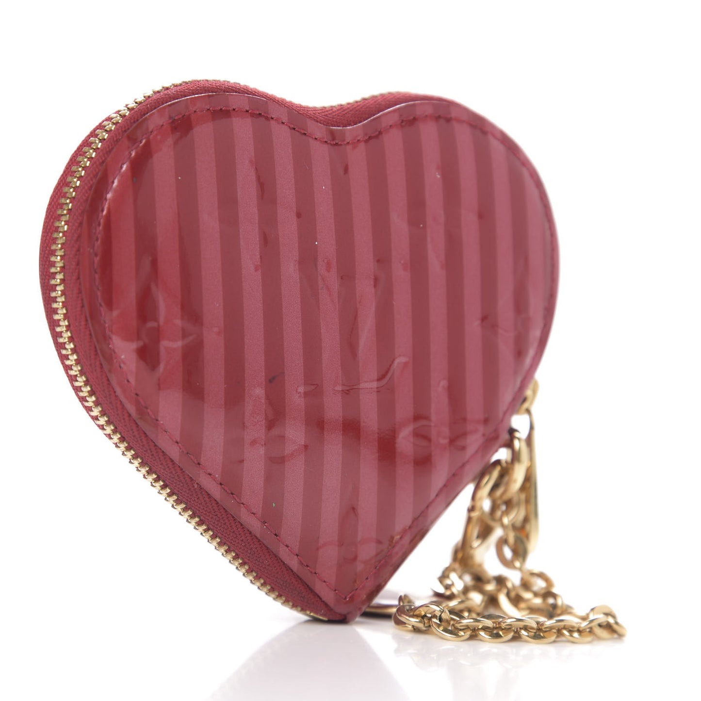 Vernis Rayures Coeur Heart Coin Purse Pomme D'Amour