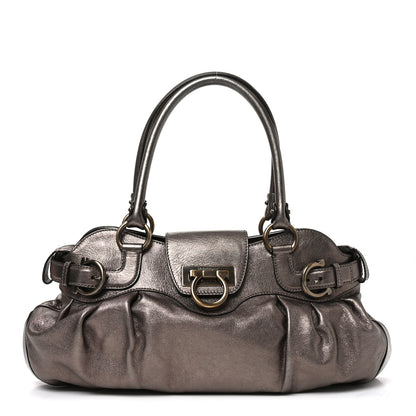 Salvatore Ferragamo Calfskin Marisa Shoulder Bag Bronze 1 of 11