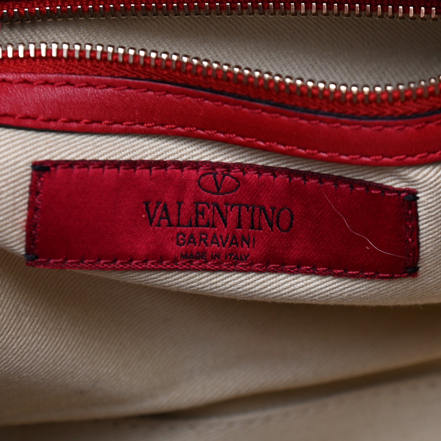 Vitello Small Rockstud Double Handle Tote Rosso Valentino