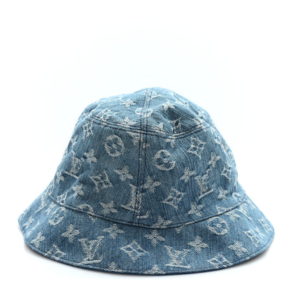Louis Vuitton Monogram Denim Essential Bucket Hat 60 Blue 4 of 9