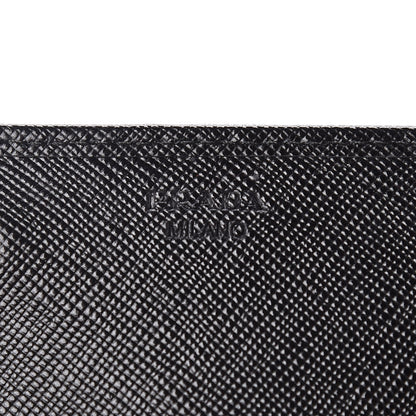 Prada Saffiano Floral Print Continental Flap Wallet Black 6 of 9