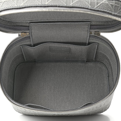 Christian Dior Canvas Embroidered Cannage Diortravel Vanity Case Grey 5 of 8