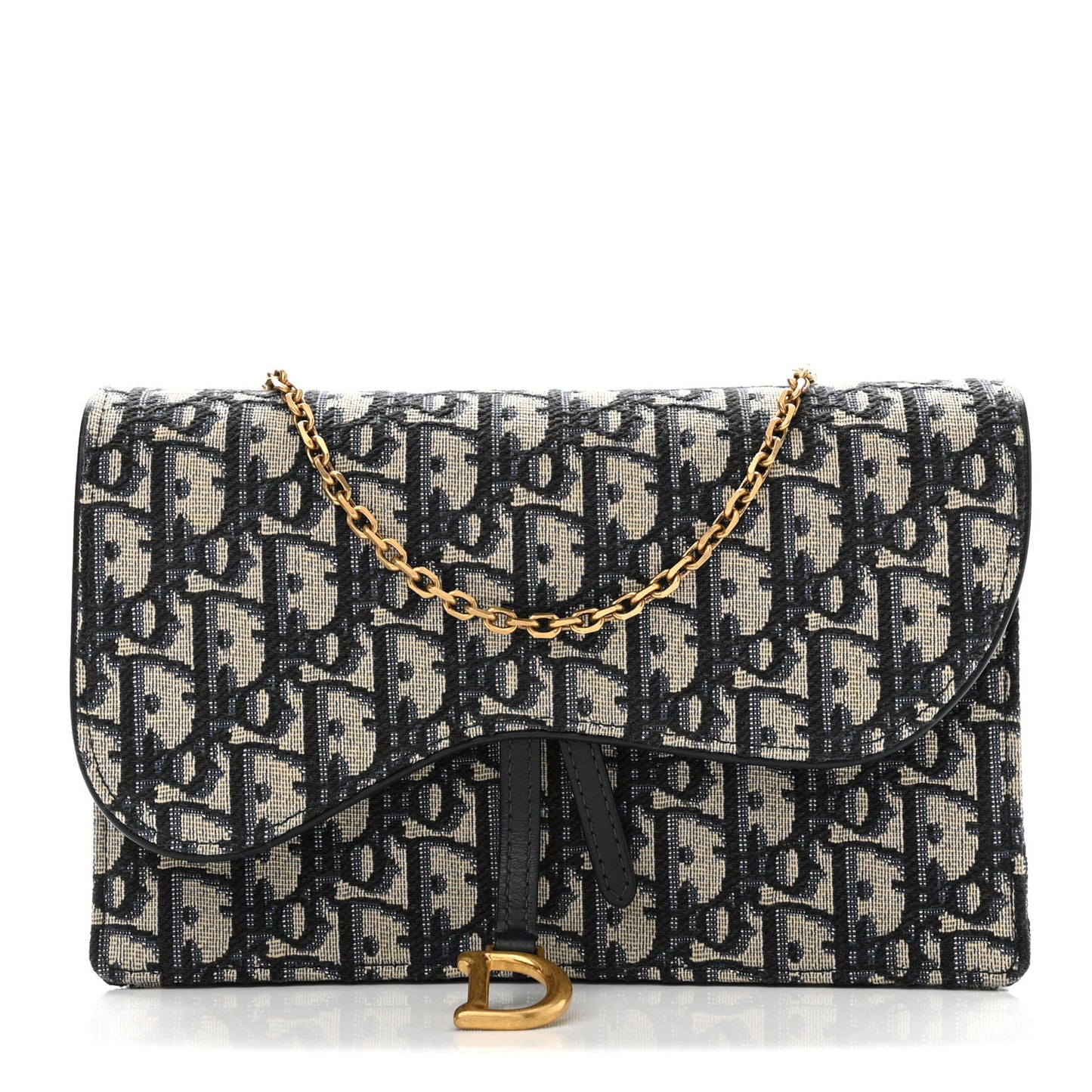 Oblique Saddle Chain Pouch Blue