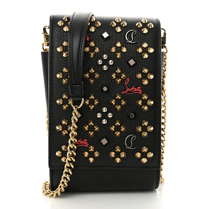 Christian Louboutin Calfskin Spikes Loubinthesky Paloma Crossbody Phone Case Black Multicolor 1 of 9