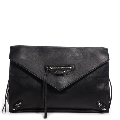 Balenciaga Veau Leather Papier Sight Clutch Black 1 of 9