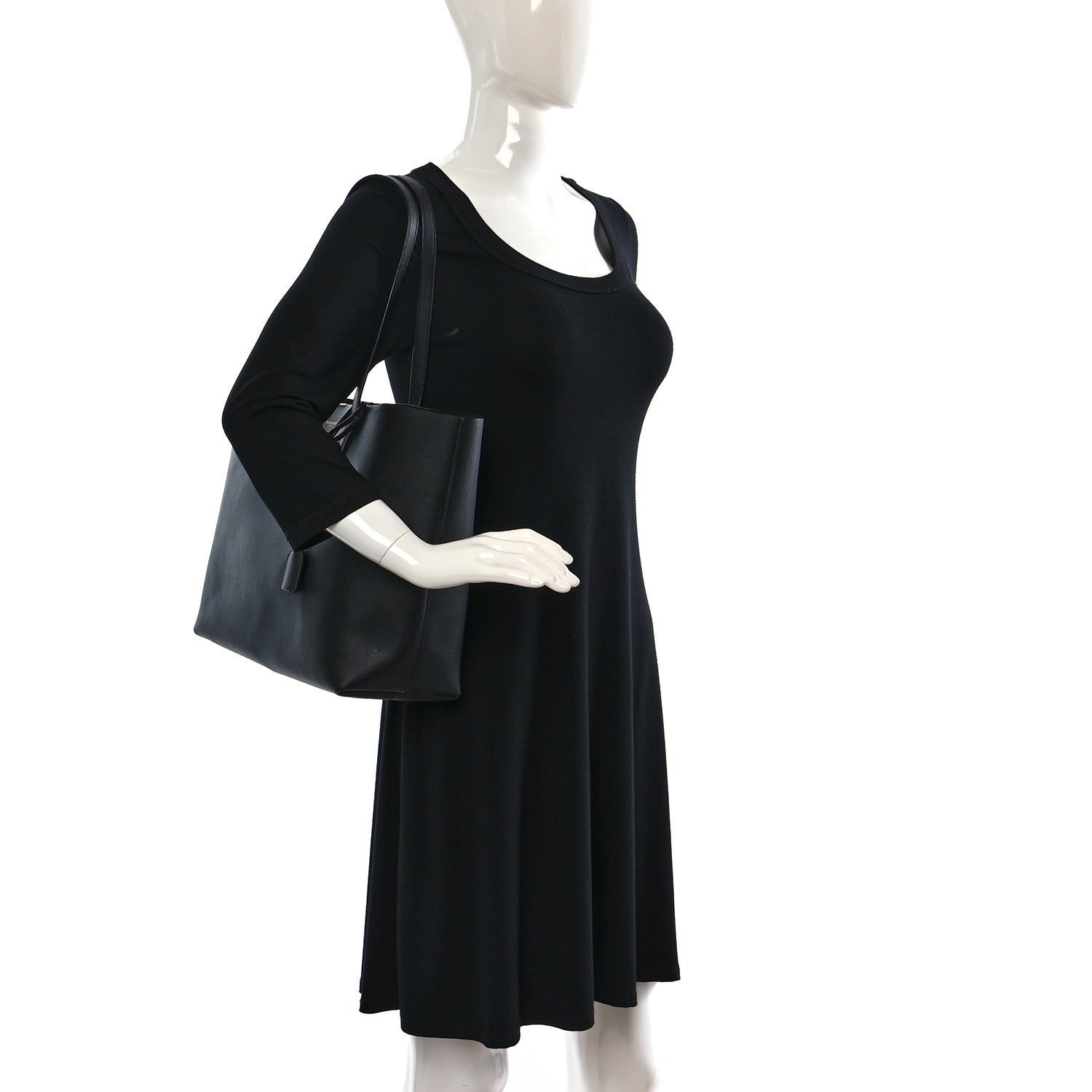 Saint Laurent Calfskin Large Shopping Tote Black 3 of 11